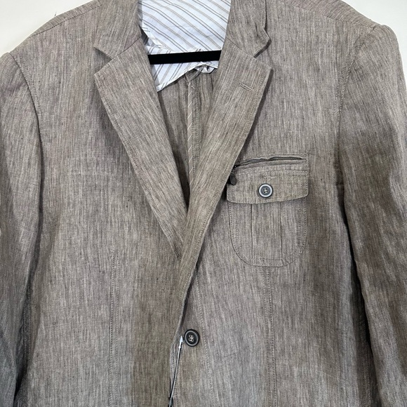 Joseph abboud 100% Linen sport coat 2 button blazer Tan Birdsey size XL NWT - Picture 12 of 16